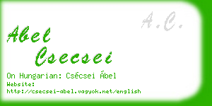 abel csecsei business card
