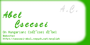 abel csecsei business card